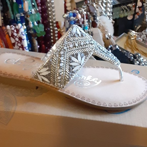 NAUGHTY MONKEY THONG FLAT SANDALS BLING AMARE - Picture 3 of 6